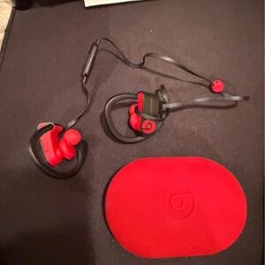 Beats by Dre Red and Black Earbud Headphones